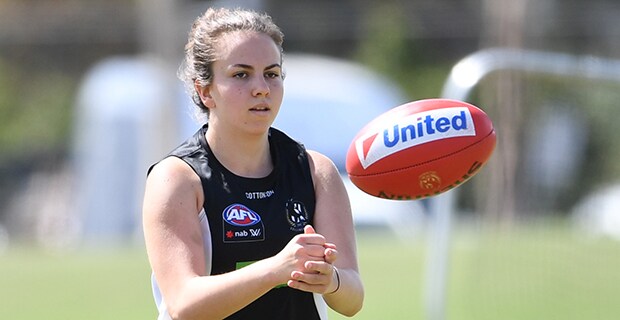GourlayHORIZ.jpg Georgia Gourlay has enjoyed her first few training sessions at Collingwood - AFLW,Collingwood Magpies
